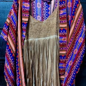 Western inspired tank and kimono